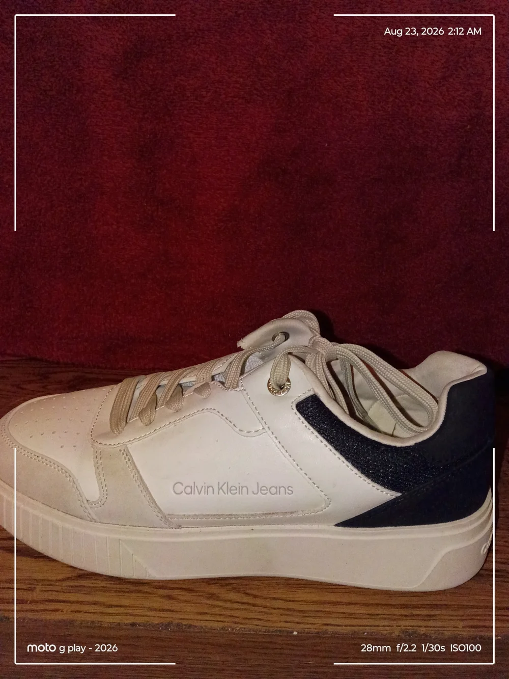 Calvin Klein Jeans Women’s White & Black Low-Top Sneakers